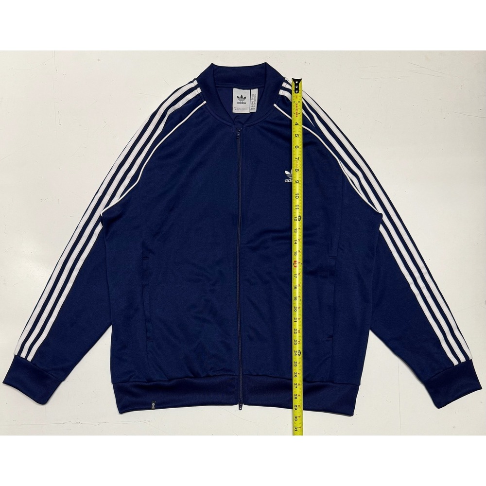 Adidas Originals SST Trefoil Track Jacket Mens 2XL Navy Blue Stripes Full Zip